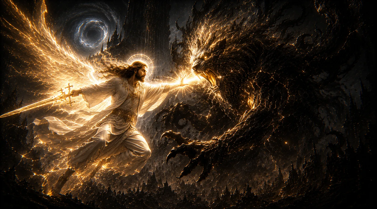 Sent by the Ineffable Light, the Savior prepares for the one descent no light had ever made.